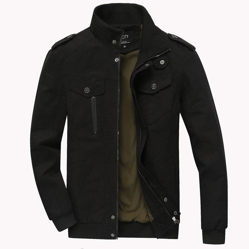 Men's jacket Spring and autumn stand-up collar tooling Thin color jacket Large size casual men's clothing