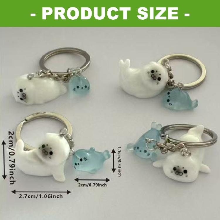 3D Sea Lions Design Keychain Glowing Lightweight Resin Materials Key Ring Pendant Gift For Kids Friend