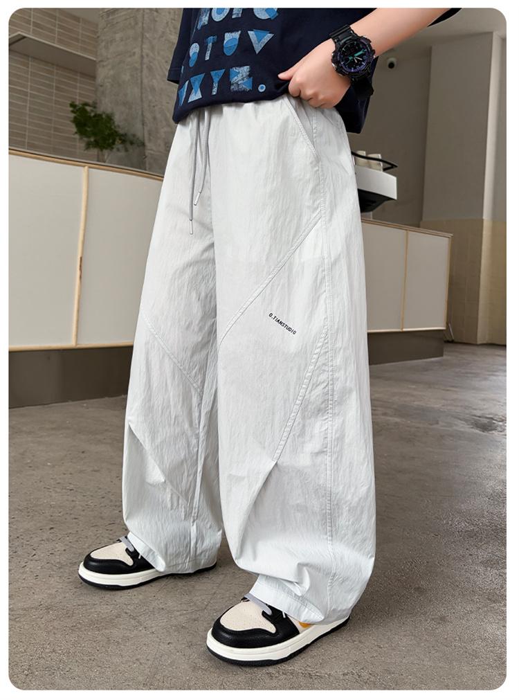 Boys' Straight Leg Wide Leg Loose Casual Pants 2026 New Style for Children, Middle-aged and Young Boys, Summer Thin Design, Mosquito Proof Sport