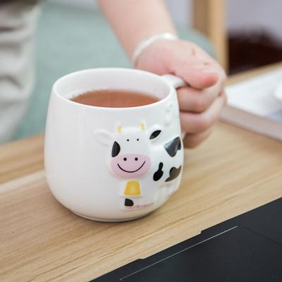 Keramik-Cartoon-Tiermilchbecher, süße Kuh-Kaffeetasse, kreative Heimmilch-Teetasse, Büro-Teetasse, Kinder-Weihnachtsgeschenkbecher