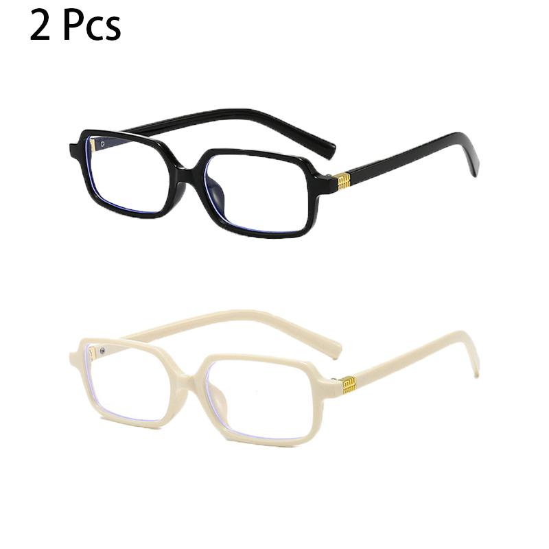 2/3 Pcs Rectangle Glasses Men  Fashion Vintage Blue Light Blocking Optical Frames Women New Trendy Simple Design Eyeglasses