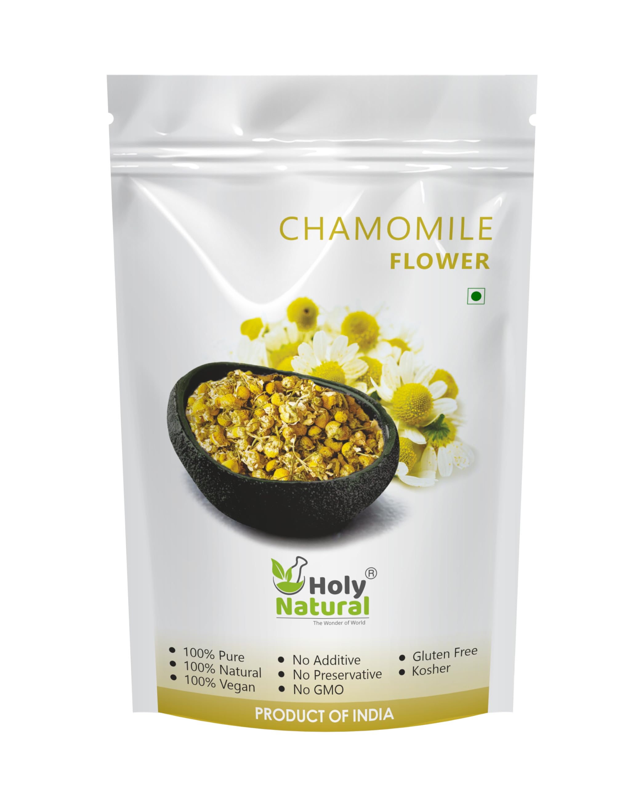 Holy Natural Chamomile Flower - 100 GM | Herbal Tea Good For Sleep, Stress Relief & Calming Effect