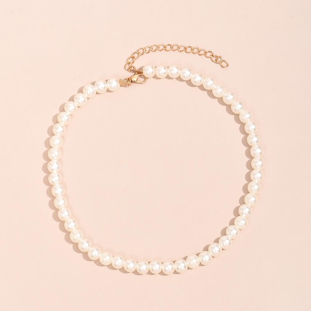 YWZIXLN Trend Elegant Jewelry Wedding Big Pearl Necklace For Women White Imitation Pearl Choker Necklace N0179