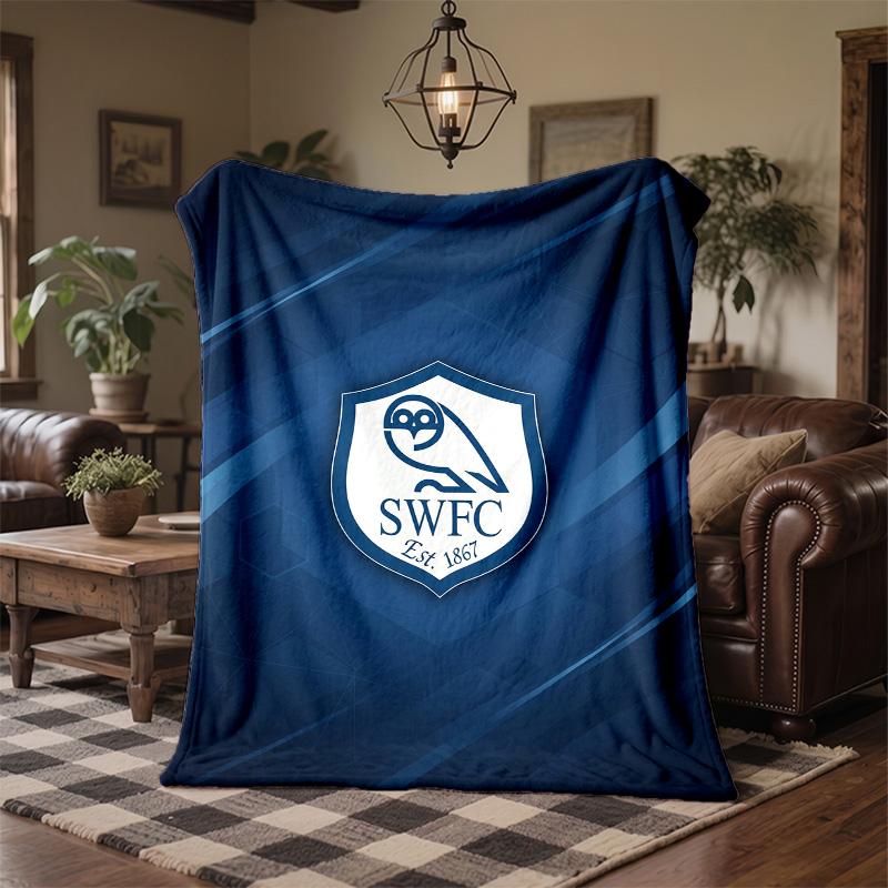 Sheffield Wednesday Theme Fleece Blanket Cozy Soft Plush Blanket For Bedroom Couch Travel