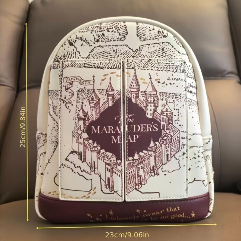 Zaino Donna Serie Harry Potter Borsa a Tracolla Borsa Casual - Zaino con Stampa Elementi Magici - Borsa a Fondo Aperto Media per Libri