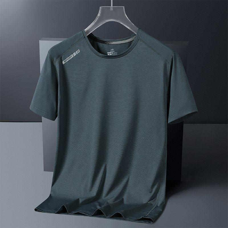 Men's Summer Quick-Dry Ice Silk T-Shirt - Lightweight Outdoor Sports Casual Fitness Top