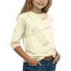 Children's Casual Printed 3/4 Sleeve Round Neck T-Shirt for Back to School Everyday Wear