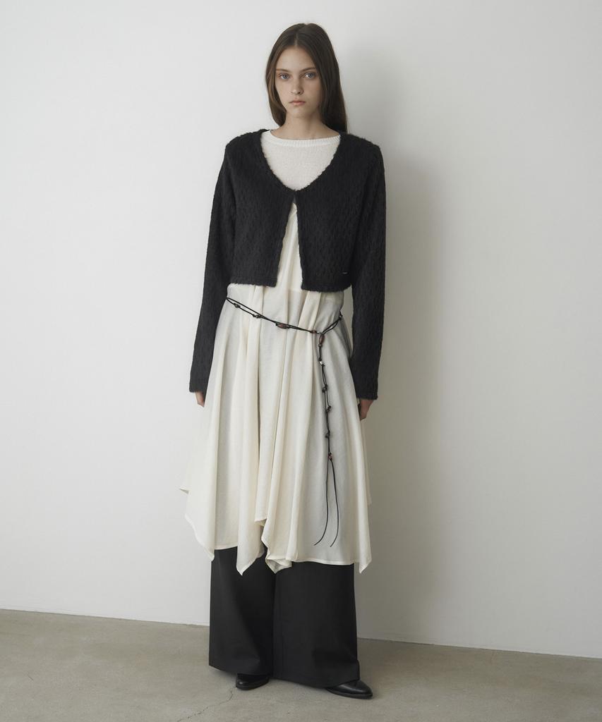 Mosyupamosyu See-Through Flare Layered Dress [Ivory]