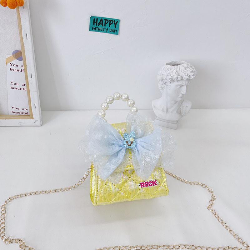 Stylish Mini Pu Leather Children's Crossbody Bag With Chic Bow Design For Kids