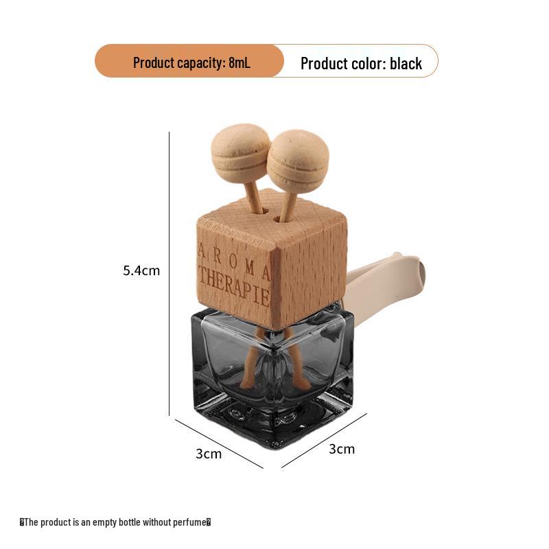 Square Glass Car Perfume Bottle - Odor Eliminator & Cute Air Vent Decoration