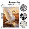 Framed Pearl Bead Painting Kit Elegant Swan Sunset Landscape DIY Shiny Canvas Art Creative Handmade Craft for Desk Decor Gift