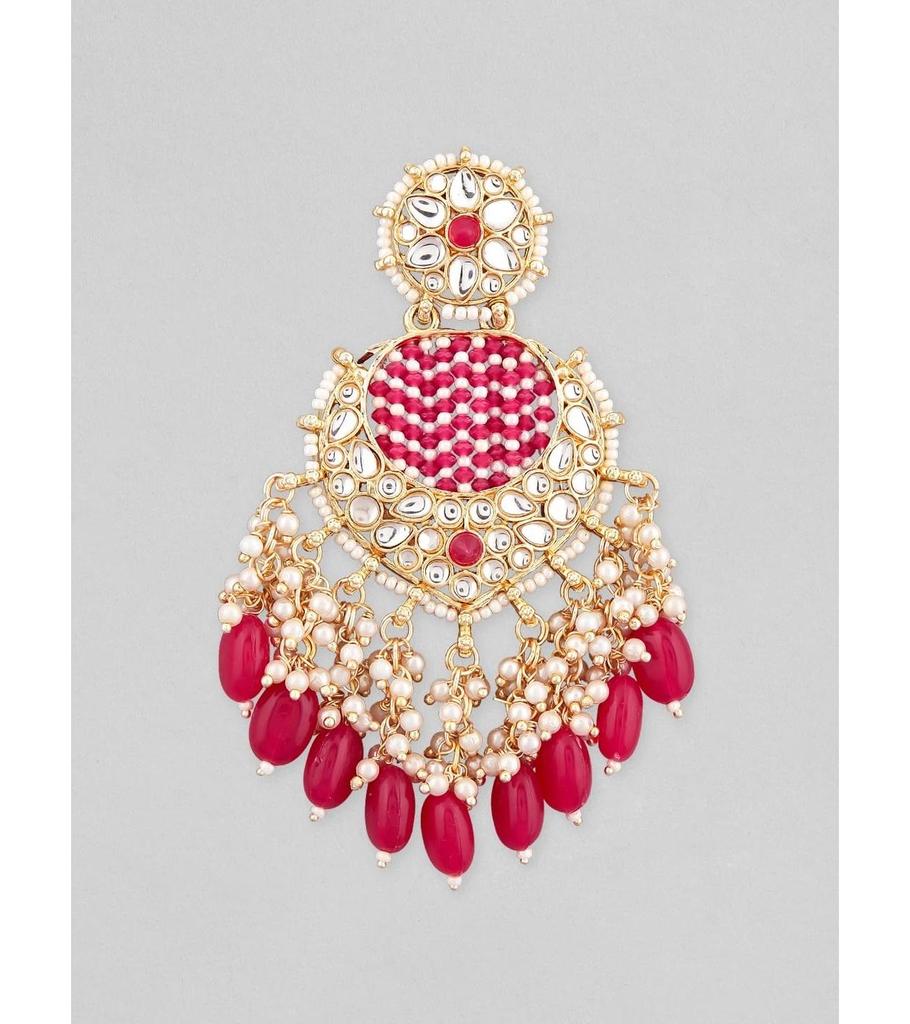 Pearl Beads Chandelier Earrings Gold Plated Traditional Wedding & Festive Jewellery for Women & Girls