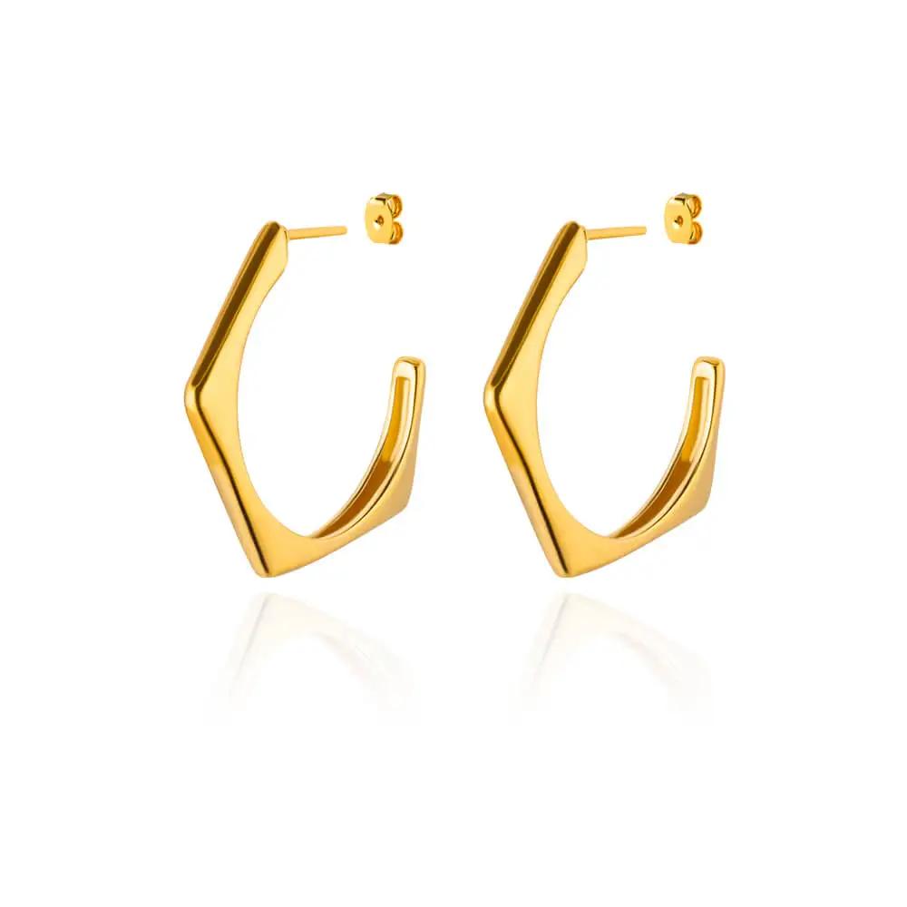 Stainless Steel Hoop Earrings for Women Men Gold Color Stainless Steel Earrings 2025 Trend  Piercing Earring Jewelry