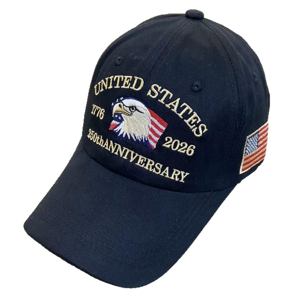 Commemorative Tide Brand American Flag Embroidery Baseball Cap Cap Big Head Circumference Adjustable Breathable Rest Hat Men And Women