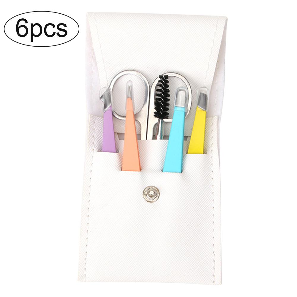 

Набір пінцетів для брів із нержавіючої сталі, 4/6 шт. Затискач для видалення вій, нахилений, плаский наконечник, професійний інструмент для макіяжу для брів.