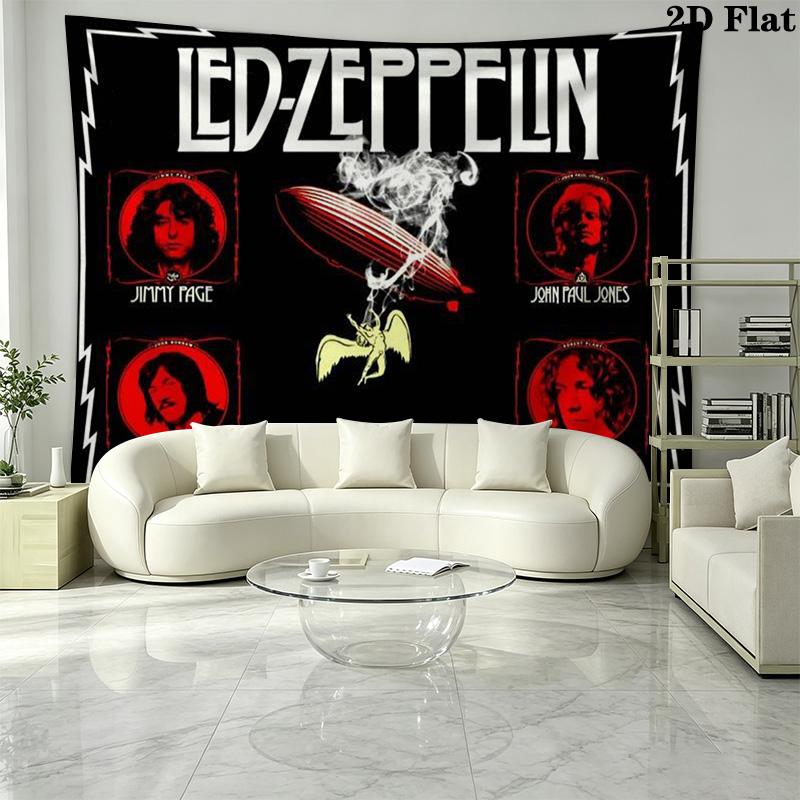 Led Zeppelin Wall Tapestry Aesthetic Wall Hanging Printed Fabric Blanket Decorative Tapestries for Bedroom Living Room Home Decor