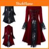 Damen Mittelalter Vintage Steampunk Mantelkleid Mit Spitzenverzierung Für Halloween Und Weihnachten