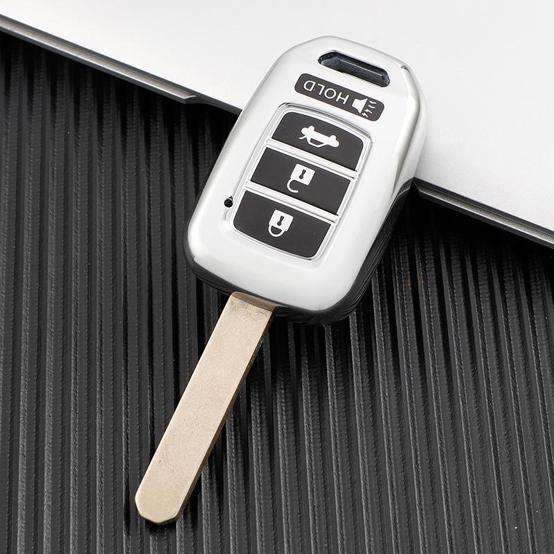 

Honda Fit, XRV, Vezel, Greiz, Crider, City Car Key Case – GK5 Straight Shell with Buckle PE Bag срібний