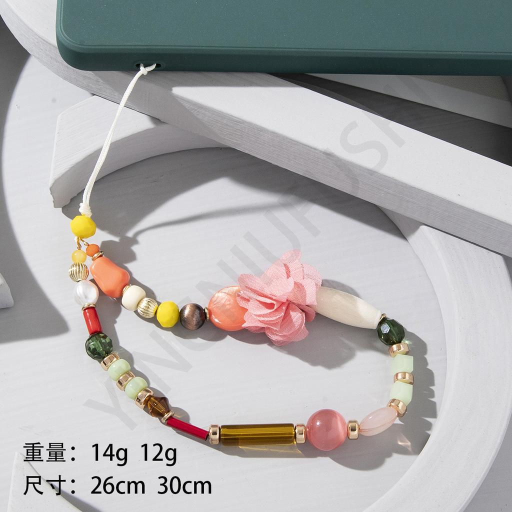 Hot Sale Bohemian Color Acrylic Beaded Mobile Phone Chain Fashion Mobile Phone Case Hanging Chain Short Hanging Accessories
