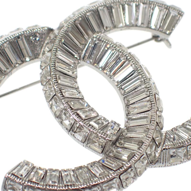 Chanel AB63085 Y02003 Z3502 Brooch Silver Metal/crystal Women