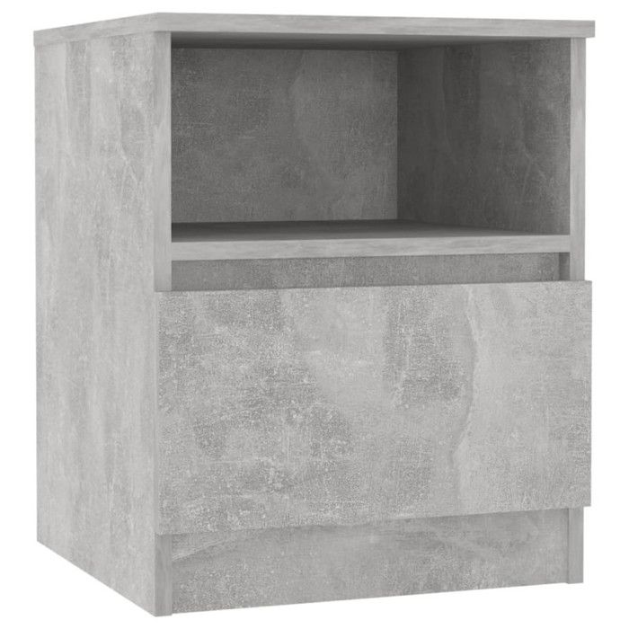 VidaXL Bedside Table Concrete Grey 40x40x50 Cm Chipboard