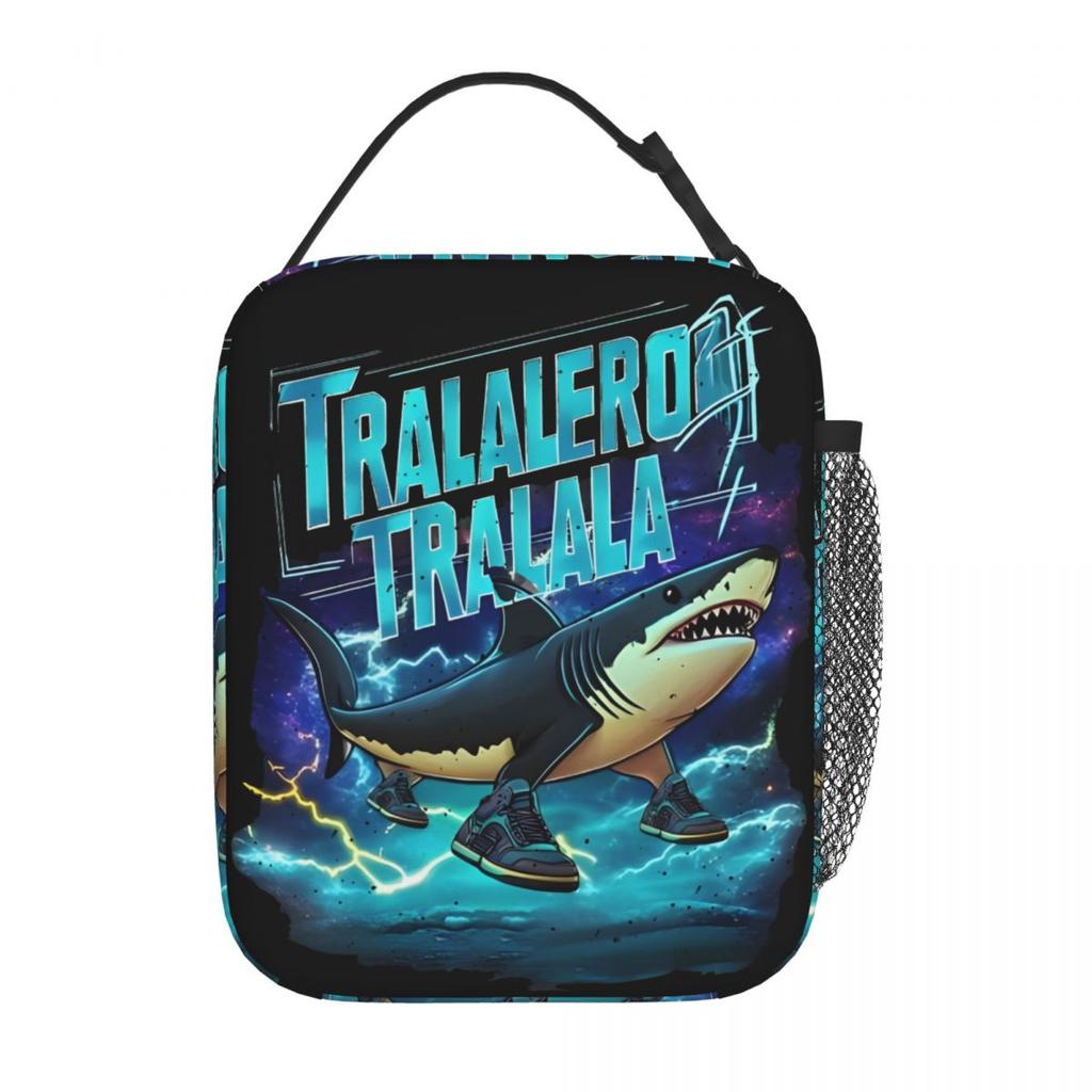 Tralalero Tralala Bootleg Brainrot Italian Meme Insulated Lunch Bags Cooler Bag Meal Container Tote Lunch Box Girl Boy Office