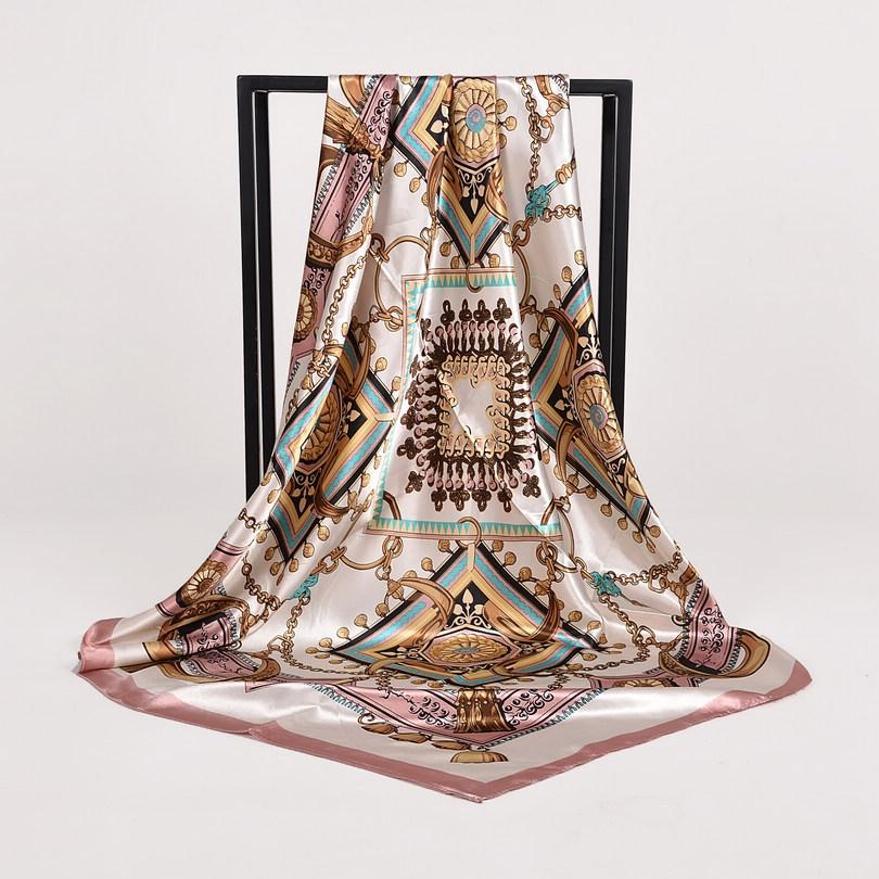 [BYSIFA] Autumn Winter Ladies Scarves New Accessories Women Large Silk Square Scarves New Wine Red Paisley Muslim Islamic Scarf