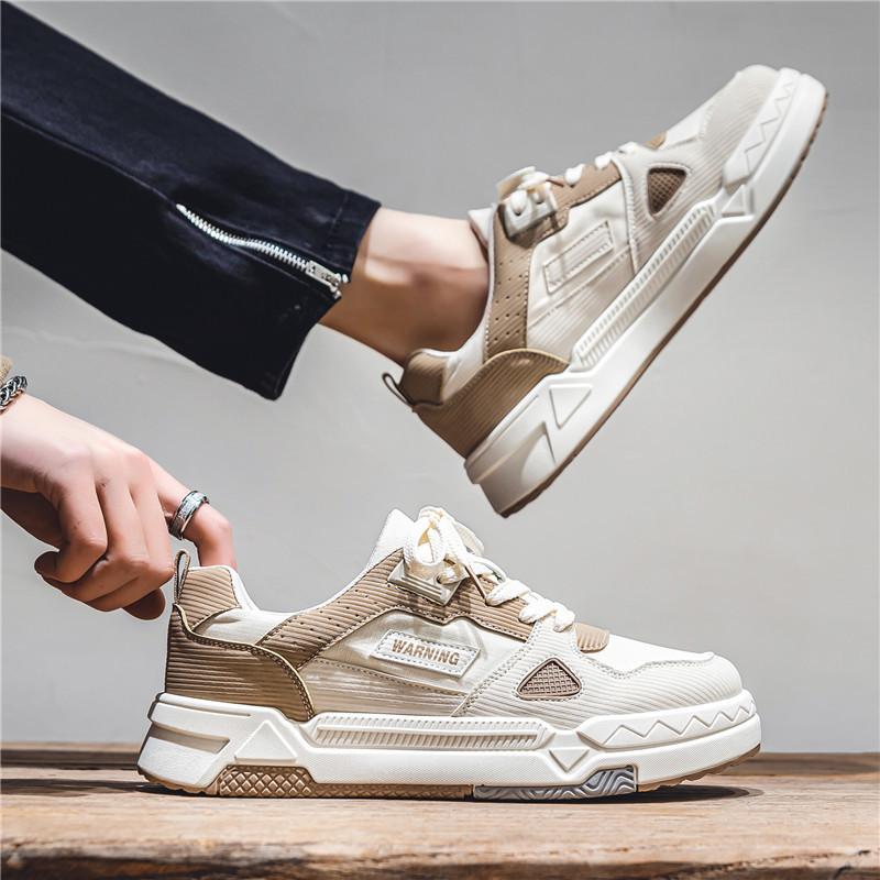 2025 Men's Shoes Spring and Autumn Sports Skateboard Shoes Men's Versatile Middle School Students Niche Design Casual Trendy Shoes High Sense