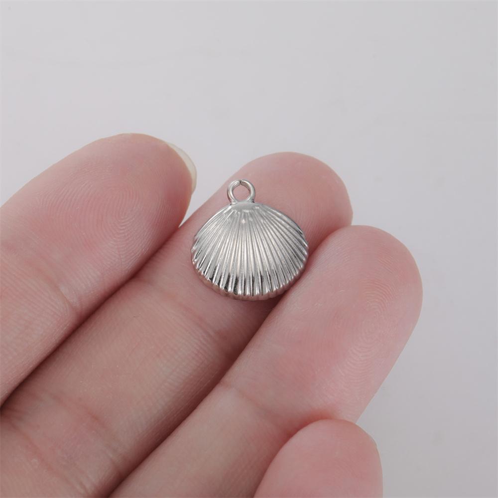 My Shape 5 Pcs Conch Starfish Coral Shell Charms Necklace Bracelet Summer Beach Stainless Steel Pendants for DIY Jewelry Making