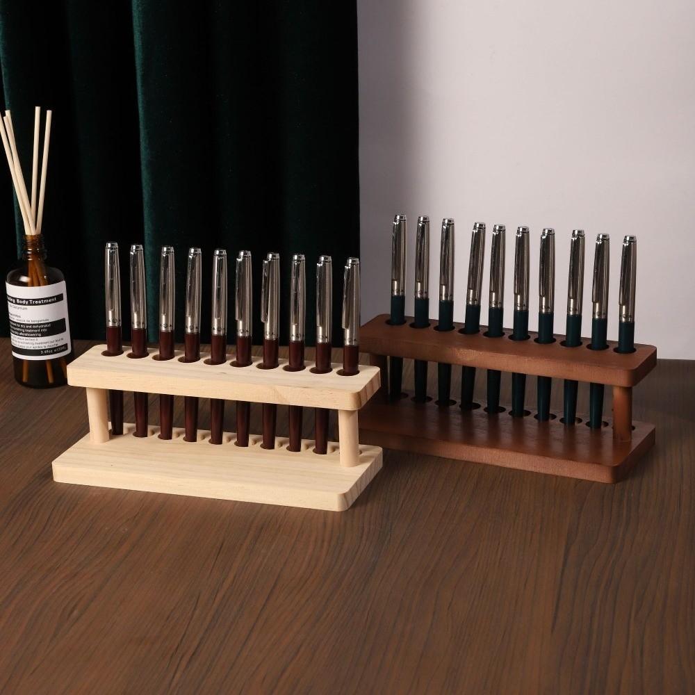 Household Wooden Pen Stand Vertical Pen Holder Creative Office Pen Holder  Kitchen Organizing Box