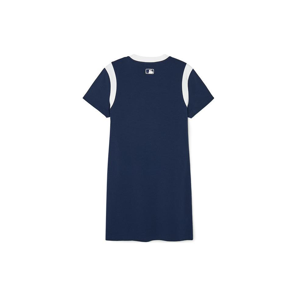 New MLB Short Sleeved Dress Women's Navy Blue 3FOPV0243-43NYS