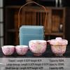 Chá Xún Gilded Silver Travel Tea Set - Pink Floral