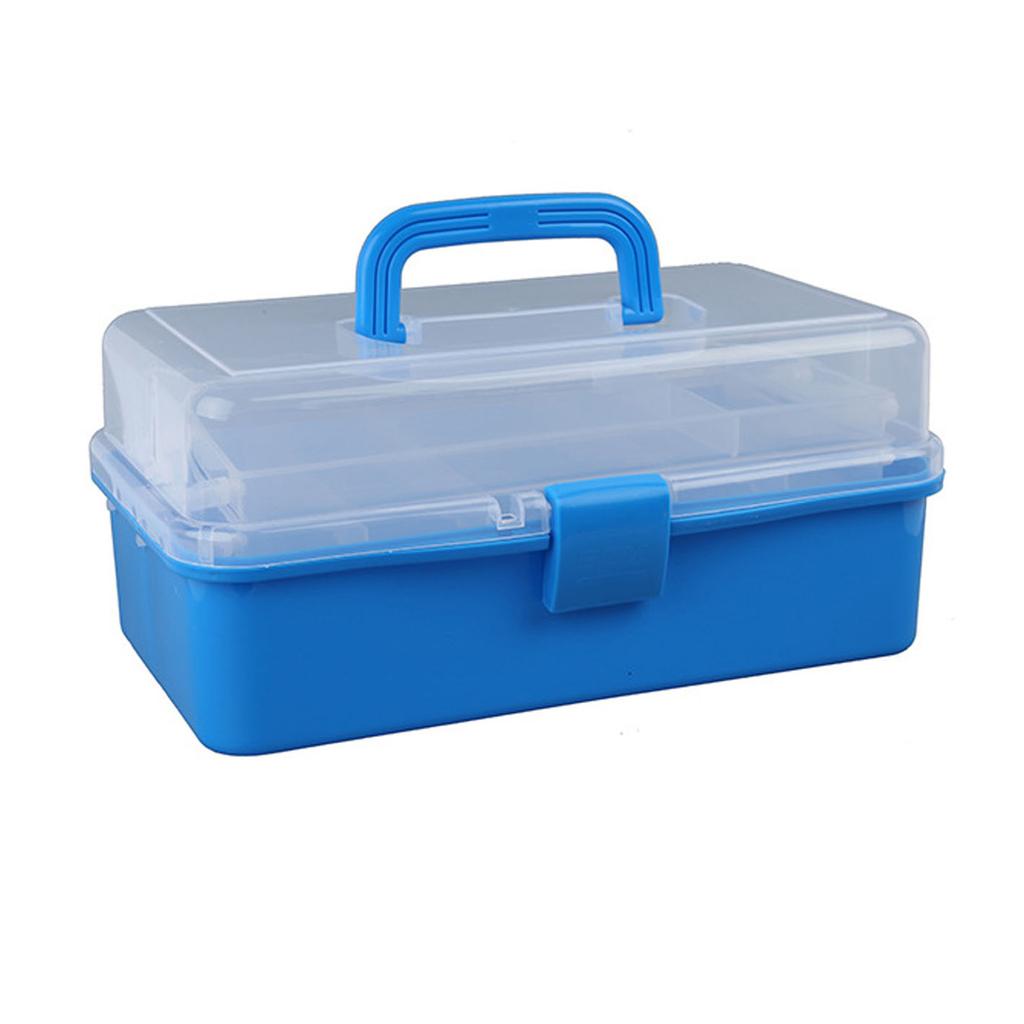 Tool Storage Box with Handle Three Layer Container Household Storage for Screw Parts Crafts Sundries Organization