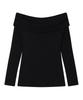 UGLYSHADOW Button Off-Shoulder Knit (Black)