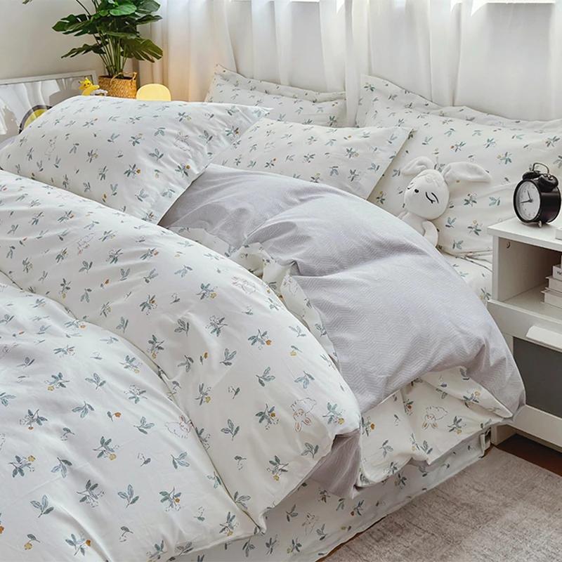 

New 126868 Cotton Printing Cartoon Single Bed Cover Korean Version of The Popular Skin-friendly Breathable Duvet Quilt Cover 48x74cm 2 pillowcase