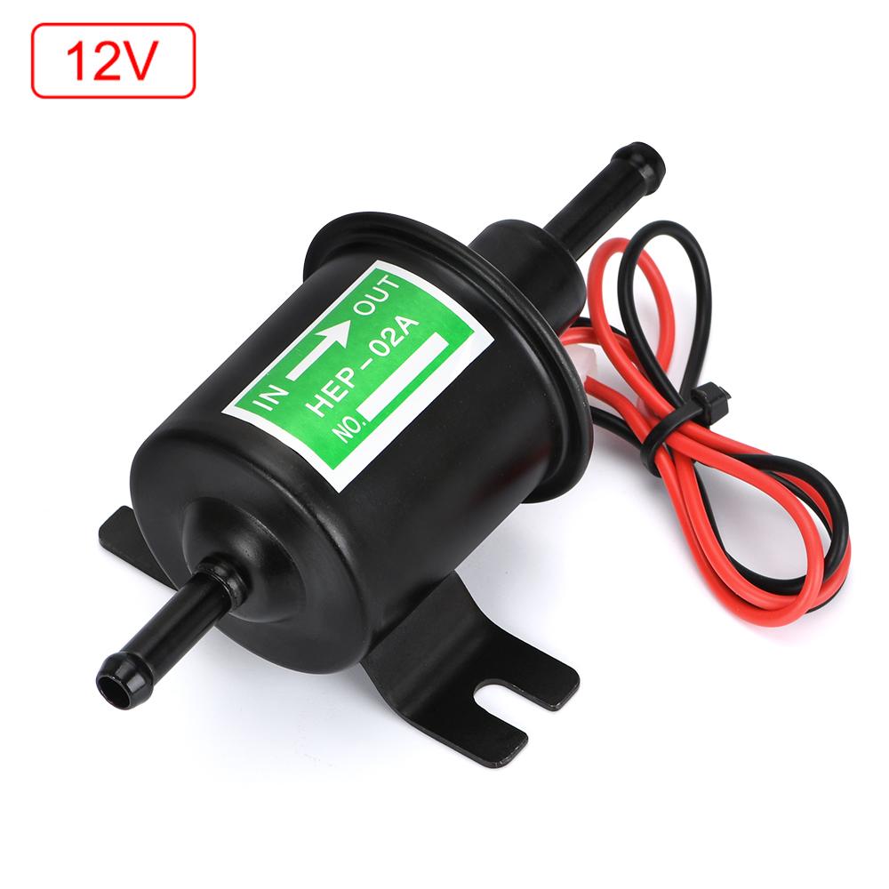 

Universal Diesel Petrol Gasoline 12V 24 V Electric Fuel Pump HEP-02A Low Pressure For Most Car Carburetor Motorcycle ATV HEP02A 12V black