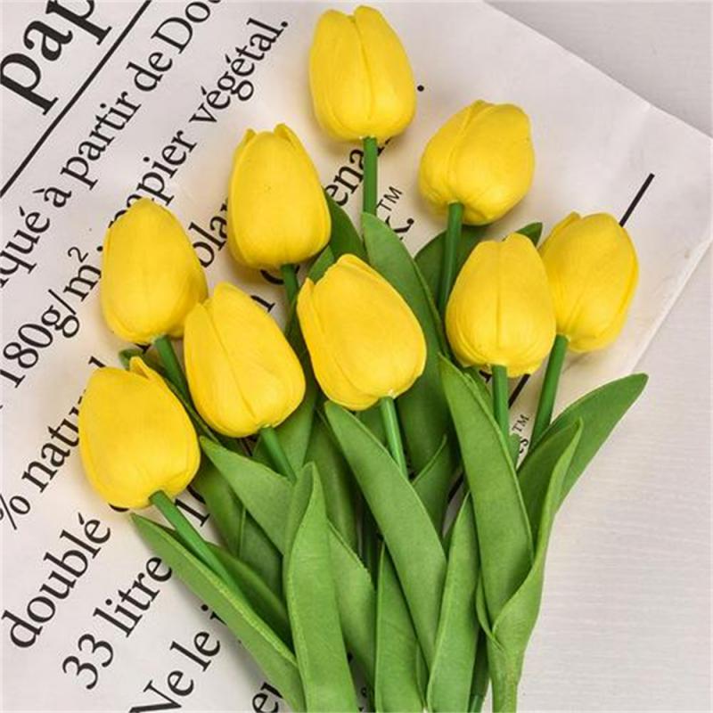 Colorful Tulip Artificial Flower Real Touch Flowers Tulip Bouquet Fake Flower For Home Wedding Decoration Home Garden Decor