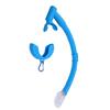 Freediving Snorkel 2 in 1 Silicone Streamlined Soft Flexible Roll Up Folding Snorkel Tube for Scuba Diving Blue
