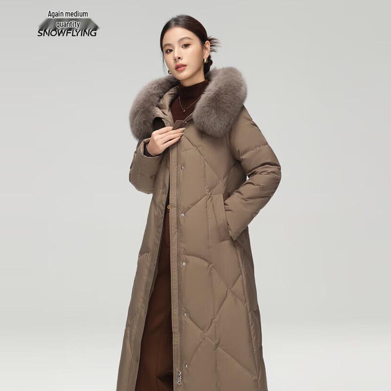 Xuezhongfei Geacă lungă de iarnă pentru femei, slim, X40146108F