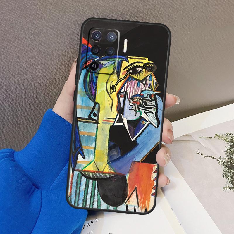 Painting Picasso Abstract Art Case For Oppo A94 A74 A54 A80 A60 A40 A18 A38 A58 A78 A98 A96 A76 A16 A15 A17 A57 A77 A5 Pro