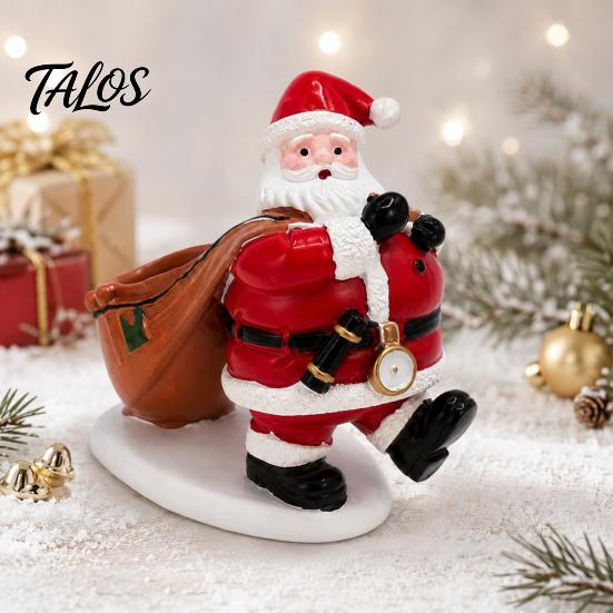 Christmas Housewarming Gift Santa Claus Candy Bowl, Resin Tabletop Ornament with Key Holder Storage Slot, Creative Desktop Organizer for Holiday Party