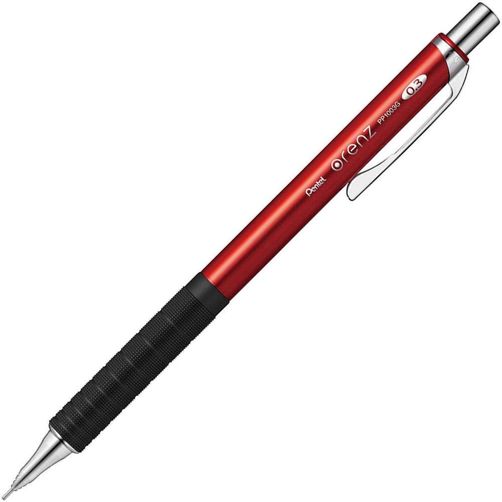 Pentel Orenz Metal Grip Mechanical Pencil Red 0.3mm XPP1003G2-B [Set of 3]