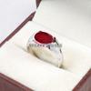 Ruby Oval Cut Gemstone With 925 Sterling Silver Ring For Men's #B545 JL375686404473
