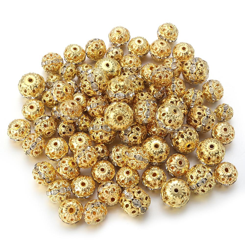 

10 шт. 6/8/10/12 мм Круглые Хрустальные Бусины со Стразами, Свободные Разделительные Шарики для Изготовления Украшений, DIY Аксессуары для Браслетов и Ожерелий 6mm