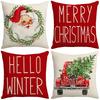 Christmas Series Sofa Pillow Cover Santa Claus Living Room Bedroom Bedside Cushion Cover Sofa Cover