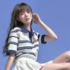Shang Xiaoman Women's Korean Style Striped Polo Collar T-shirt - Slimming, Age-Reducing, Trendy Art Student Top