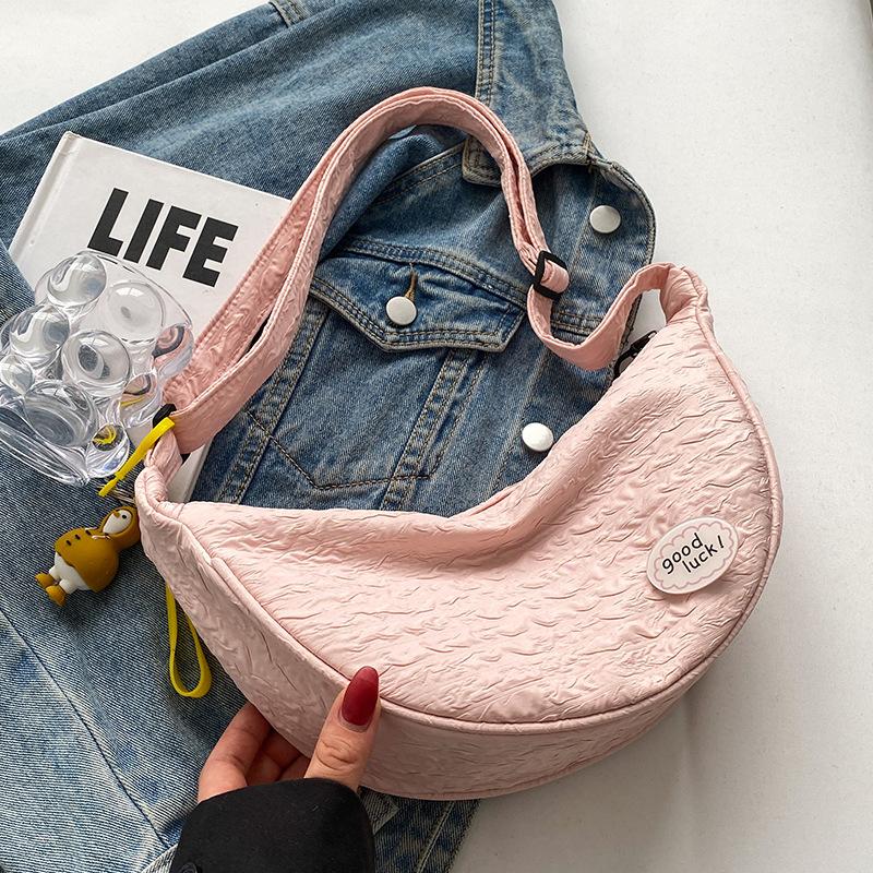 Cute and Versatile Niche Canvas Small Bag for Women New Women's Bag Korean Crossbody Bag Fashionable One-shoulder Dumpling Bag