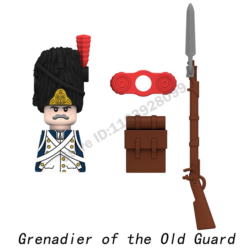 Middle Ages Military Napoleonic Wars Figures Building Block British French Prussia Infantry Knight General Duke Characters Brick