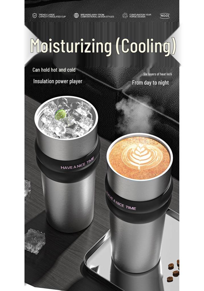 316 Stainless Steel Thermos Cup with Straw - Large Capacity, High Aesthetic Design for Coffee and Cold Drinks, Perfect Gift
