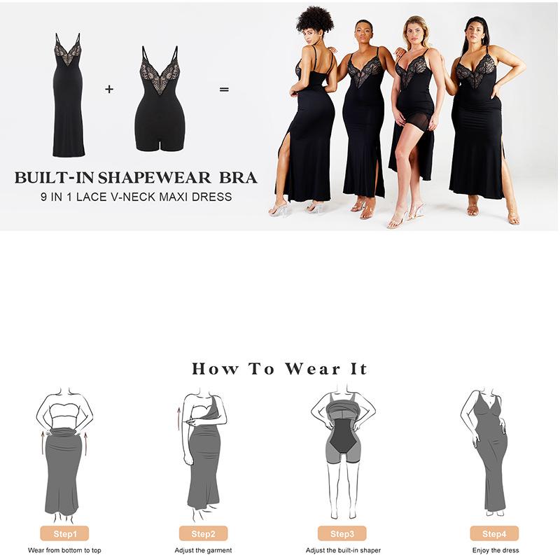 Summer Shaping Camisole Dress: Hip-Lifting, Tummy Control, European & American Style, Underwire Design.